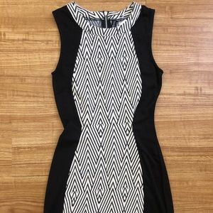 H&M- Divided Size 4 B&W Illusion Bodycon Dress